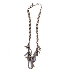Henri Bendel Gold Chain Necklace With Crystal And Triangle Shaped Charms